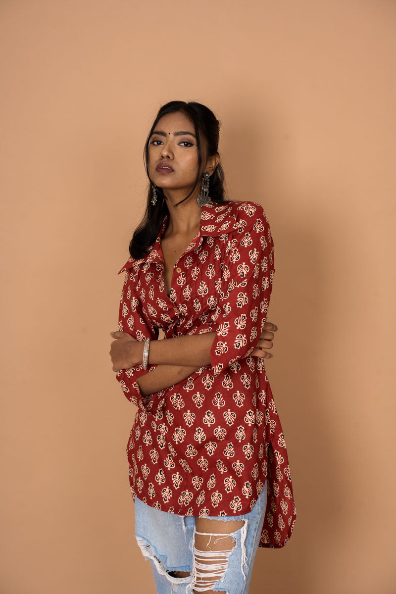 Padma, Casual kurti with Butta Block fabric. 
