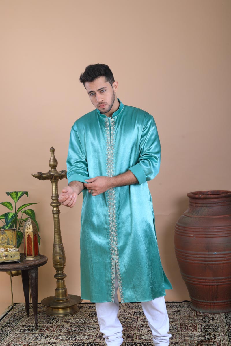 Peacock kurta for traditional occasions for men