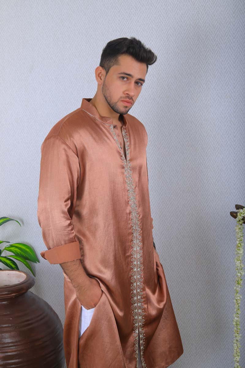 Brown kurta for traditional occasions for men